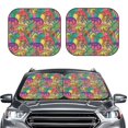 thumbnail image 2 of Easygdp Colorful Dinosaur for 2 PCS Foldable Car Sun Shade Front Windshield Sun Protection Cover for Car, SUV, Truck-Small, 2 of 6