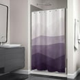 thumbnail image 4 of Designer 36 x 72 Inches Small Stall Shower Curtain, Ombre Purple RV Half Size Narrow Fabric Shower Curtains for Bathroom Decor, Contemporary Geometric Bathroom Curtains, Purple, 4 of 6