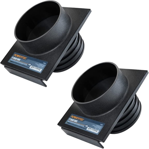 POWERTEC 2PK 4 Inch Blast Gate Dust Collection Quick Change Threaded/Non-Threaded Ends for Dust Hoses and Flanges (70287-P2)