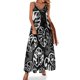 thumbnail image 1 of Vestido negro con efecto tie dye, estampado abstracto, sexy, maxivestido con tirantes, elegante, estilo bohemio, para playa, vestidos largos de verano con escote en V, vestidos de talla grande, 1 of 7