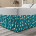thumbnail image 1 of Summer Bed Skirt, Holiday Theme with Beach Umbrellas and Starfish Vacation Graphic, Elastic Bedskirt Dust Ruffle Wrap Around for Bedding Decor, 4 Sizes, Petrol Blue Coral Cream, by Ambesonne, 1 of 2