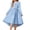 Light Blue., variant on HBGVBA Girl's Casual Long Sleeve Dresses,High Low Tendy Sundress,4-13 Years Solid Color Flowy Party Gown Waist Belt Elegant Formal Dress