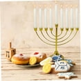thumbnail image 3 of Classic Gold Detachable Metal Candle Holder Candle Stand Candlestick Menorah 7-BRANCH, 3 of 8