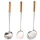 thumbnail image 1 of Utensilios de cocina profesionales para chef, mango de madera, diseño ergonómico, utensilios de cocina de acero inoxidable para cocinar resistentes al calor, complemento perfecto para wok, aptos para, 1 of 6
