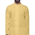 thumbnail image 2 of Atasi Long Sleeve Indian Mens Kurta Solid Cotton Slub Mandarin Collar Ethnic Clothing, 2 of 5