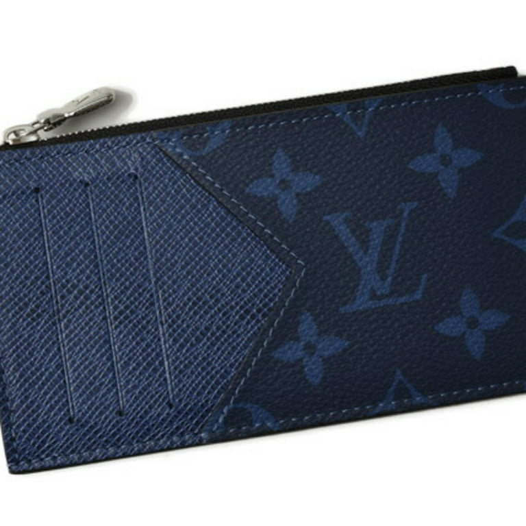 used Pre-owned Louis Vuitton Coin Case/Card Case Louis Vuitton Shippouch Card Holder Taigarama Cobalt M30270 (Like New), Men's, Size: (HxWxD): 8cm x