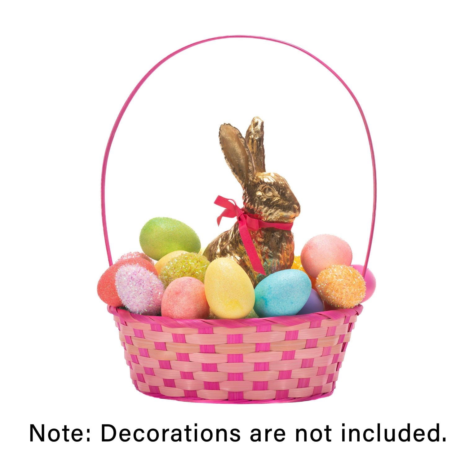 Way to Celebrate! Large Hot Pink/Pink Bamboo Basket