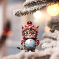 thumbnail image 2 of CuiLiyq Christmas Tree Ornaments, Acrylic Christmas Hat Kitten Pendant, For Family Festivals Wedding Party Ornaments and Christmas Gifts, 2 of 5