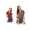 Red/Beige Red, variant on Women's 2 Packs Cotton Boyfriend Button Front Short Sleeves Plaid Shirt S Red/Red
