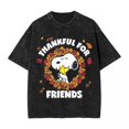thumbnail image 1 of Camisetas lavadas con el mensaje "Snoopy Charlie Brown Lucy Thankful Thanksgiving Day" para hombre y mujer, de algodón, de gran tamaño y estampadas, 1 of 5
