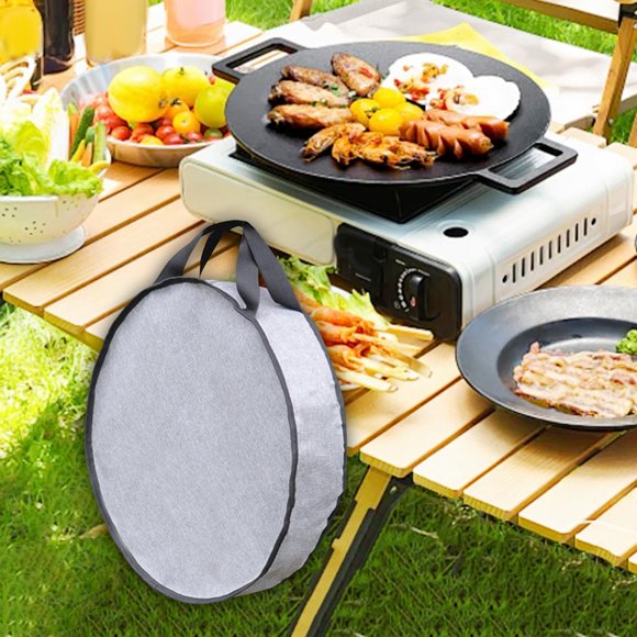 Bolsa organizadora de utensilios de cocina para acampar con cierre de cremallera portátil y asa para parrilla 45 cm x 10 cm