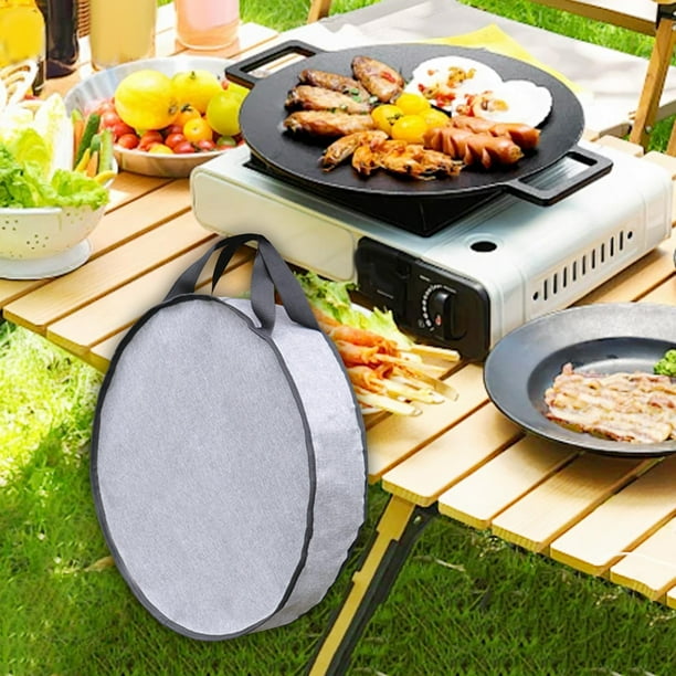 Bolsa organizadora de utensilios de cocina para acampar con cierre de cremallera portátil y asa para parrilla 45 cm x 10 cm