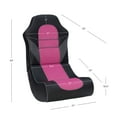 thumbnail image 5 of Linon Gawaine Kids High Back Faux Leather Rocker Gaming Chair, Black/Pink, 5 of 5