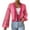 Pink, variant on DeHolifer Cropped Cardigan Sweaters for Women Long Sleeve Crochet Knit Shrug Open Front V-Neck Button up Tops Green L