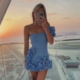 thumbnail image 3 of Off-Shoulder Ruffled Dress (S, Black), 3 of 6