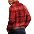 thumbnail image 6 of Men's Plaid Printed Long Sleeve Shirt Business Casual Button Down Turndown Collar Shirts Fashion Slim Fit Dress Shirts for Men, 6 of 8