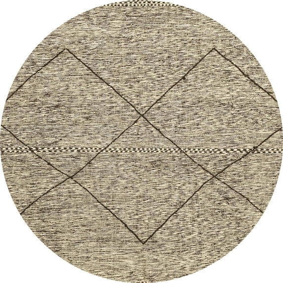 Ahgly Company Indoor Round Abstract Golden Blonde Gold Abstract Area Rugs, 3' Round