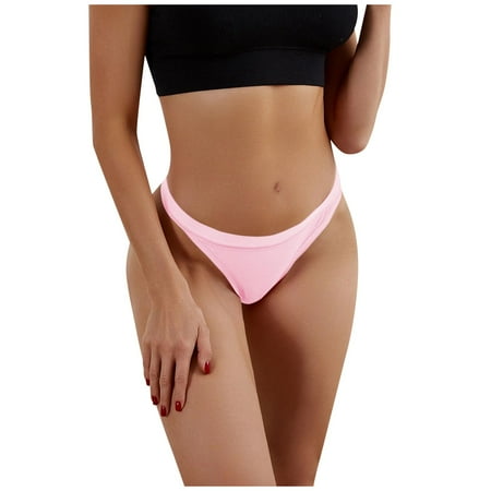 

EHTMSAK Invisible Low Rise Bikini Panties Seamless Stretch Briefs No Show Comfort Underwear for Women Pink XS