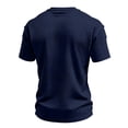 thumbnail image 3 of 250 Anniversary T Shirts for Men American Flag Print Crew Neck Waffle Short Sleeve T Shirts 4th Of July Moisture Wicking Classic Fit Soft Comfy Tees, Navy, #01 Navy, 3 of 4