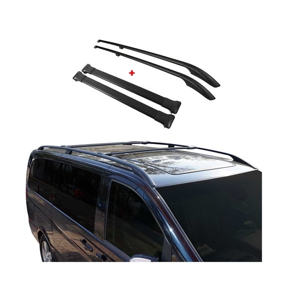 OMAC Custom Roof Rack Rails Cross Bars Set for Ford Escape 2013-2019 Black 4 Pcs
