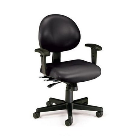 - Vinyl 24 Hour Computer Task Chair with Arms - Black