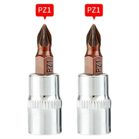 

2PCS Socket Drive Wrench PH1 PH2 PH3 PZ1 PZ2 PZ3 Cross Screwdriver Bits 1/4inch