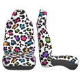 thumbnail image 2 of LAKIMCT Rainbow Leopard Print Car Seat Covers Vehicle Front Seat Covers Universal Fit Seat Protector, 2 of 9