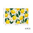 thumbnail image 4 of Amarainy Lemon Floral Design Linen Table Mats Set of 4 for Dining Table Decor, 12x18 inch, 4 of 5
