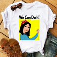 thumbnail image 4 of Camiseta con estampado con dibujo de princesa Mulan de dibujos animados de Disney para mujer, camisetas de manga corta a la moda para mujer, camisetas informales para chica, camiseta para mujer, 4 of 5