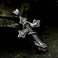thumbnail image 2 of HOOUN Stainless Steel Snake Cross Pendant Necklace Men's Punk Retro Biker Jewelry Gift, 2 of 5