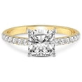 thumbnail image 3 of 1 Carat IGI Certified Cushion Shape Lab Grown Diamond Engagement Ring | 14K Yellow Gold |Olivia Secret Halo Diamond Ring | FG-VS1-VS2 Quality Friendly Diamonds, 3 of 4