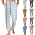 thumbnail image 2 of IAJDKMEK Men's Flannel Plaid Pajama Pants - Breathable Lounge Wear with Pockets & Drawstring, Great Mens Casual Pants and Sleepwear, Ideal Men's Flannel Pajama Pants,Purple M, 2 of 7