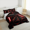 thumbnail image 3 of Castle Fairy 3-Piece Queen Size Comforter Set - Plaid Gamepad Gamer Print, 3 of 8