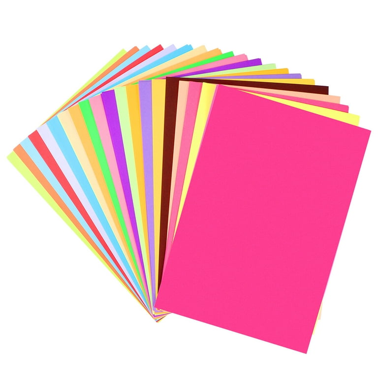 SUPVOX 100PCS Colored Copy Paper DIY Hand Craft Decals Paper for Kids Size  A4 (Mixed 20 Colors)