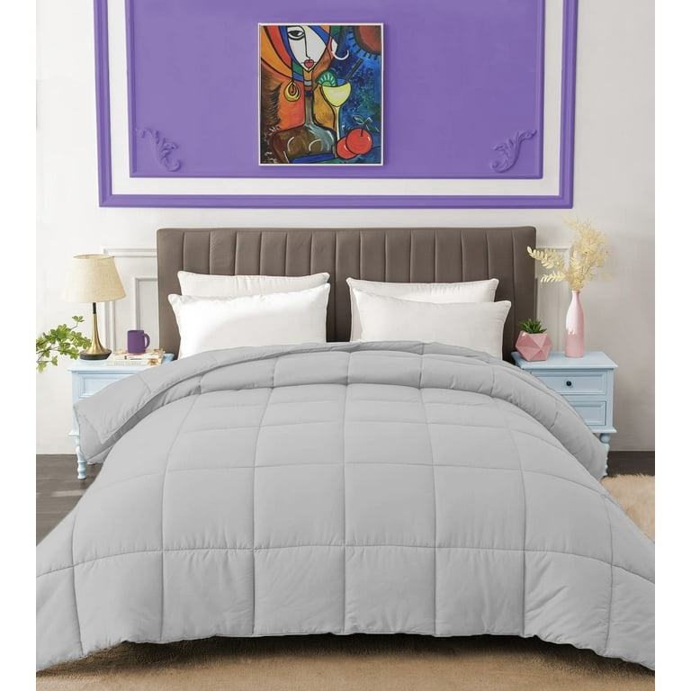 BedDecor 300 GSM 1 Pcs Solid Silver King California King 100 Egyptian Cotton Base Comforter Walmart