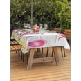 thumbnail image 2 of Outdoor Tablecloth with Umbrella Hole and Zipper, Easter Rectangle Table Cloth 52x70 Inch Waterproof Tablecloth, Spring Farmhouse Country Bunny Flower Wood Grain Picnic Table Cover for Patio Camping, 2 of 7