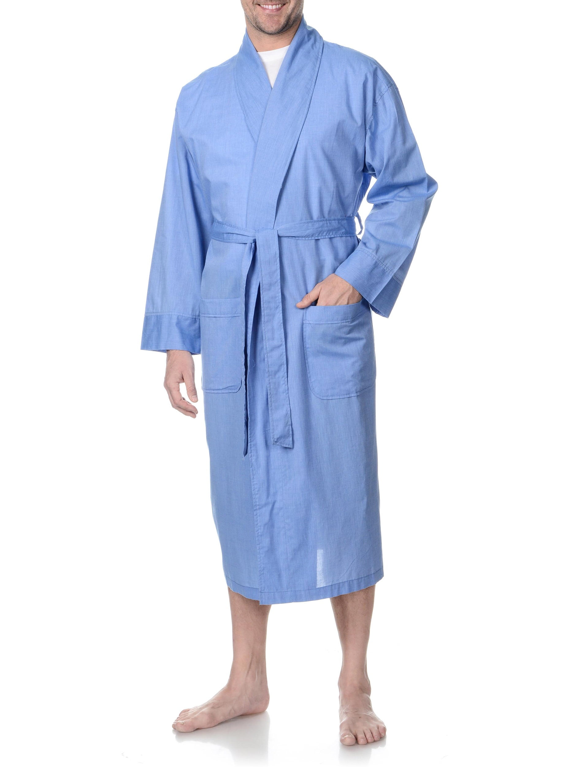 Hanes hanes men's big and tall blue woven robe