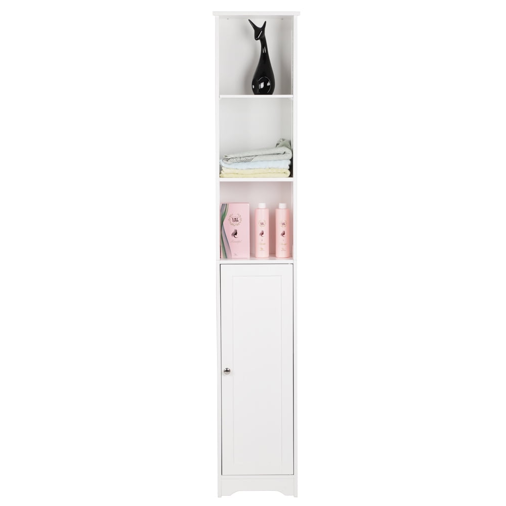 FCH One Door Floor Cabinet with Drawer 3 Layers Bathroom Storage Furniture Grey 