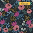 thumbnail image 1 of Rosa Navy floral cotton CANVAS fabric Rifle Paper Co Sold by the Quarter Yard, 1 of 3