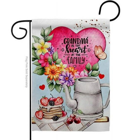 G165231-BO Grandma Heart Family Grandparent 13 x 18.5 in. Double-Sided Decorative Vertical Garden Flags for House Decoration Banner Yard Gift
