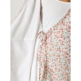 thumbnail image 5 of Unique Bargains Robes d'Été pour Femmes Ourlet à Volants Sans Manches Col en V Imprimé Floral Robe Portefeuille Mini Blanche TG, 5 of 5