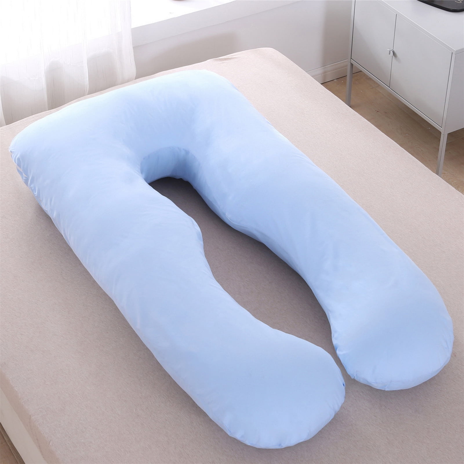 47" U Shaped Pillow, Total Body Support Pillow for Pregnancy Hypoallergenic, Comfortable Maternity Body Painting, Memory Foam Pillows for Pregnant Women, Supports Back, Hips, Legs & Belly