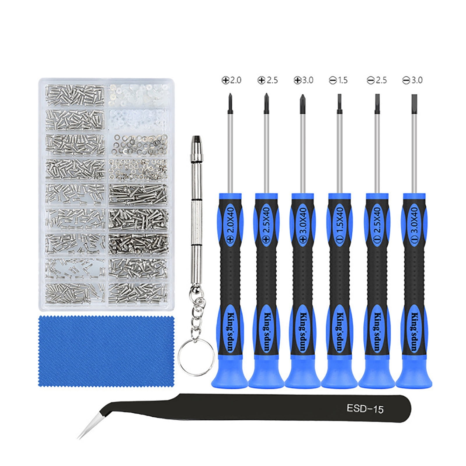 HOMEIU Eyeglass Repair Kit with 6 Pcs Screwdrivers and Glass