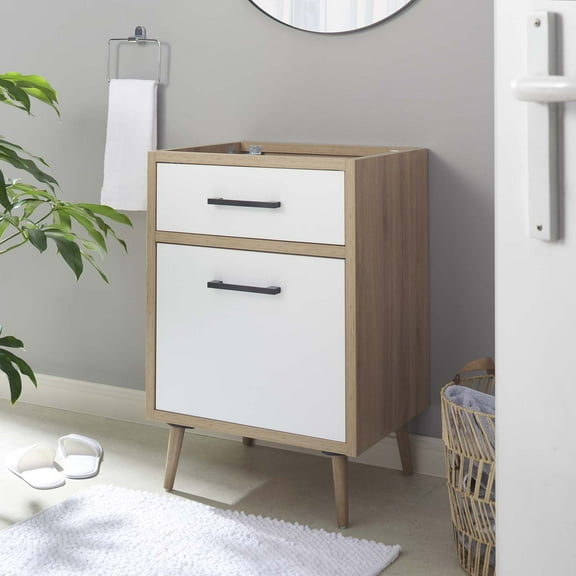 Modway Maverick 24" Bathroom Vanity Cabinet - Sink Basin Not Included in Oak White