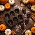 thumbnail image 4 of Yujia Halloween 3D Aluminum Skull Baking Pan Non-Stick Cake Mold for Party Treats, Realistic Metal Bakeware, 8.6x7.1 inch, 4 of 6