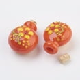 thumbnail image 3 of Handmade Bumpy Lampwork Perfume Bottle Pendants Essential Oil Bottle Bottle with Flower Mixed color 30~32mm Hole: 5~5.5mm Bottle Capacity: 0.5~1ml(0.017~0.03 fl. oz), 3 of 3
