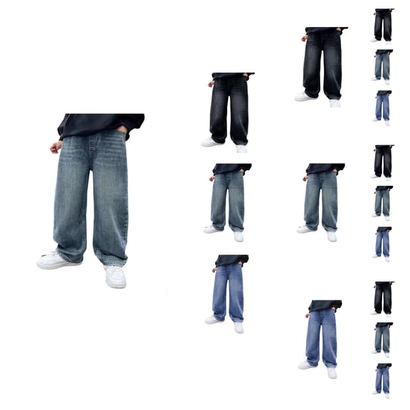 Boys Pants Boys Joggers Wide Leg Casual Fashion Trousers Loose Fit for Teenagers Youth Athletic Wear