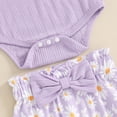 thumbnail image 5 of Newborn Baby Girl Summer Outfits Daisy Print Fly Sleeve Romper Ruffle Bloomer Shorts Headband Set Infant Cute Clothes, 5 of 7