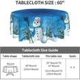 thumbnail image 3 of Christmas Tablecloth Blue Snowman Round Tablecloth 60 Inch With Xmas Tree Table Cloth for Outdoor Picnic Kitchen Dining Decor, Washable Waterproof Polyester Fabric Table Cover for Holiday Home Party, 3 of 13