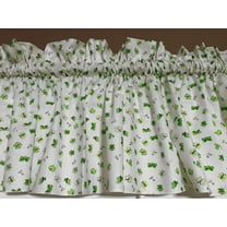 Cotton Window Valance Floral Print 58 Inch Wide Butterfly Green